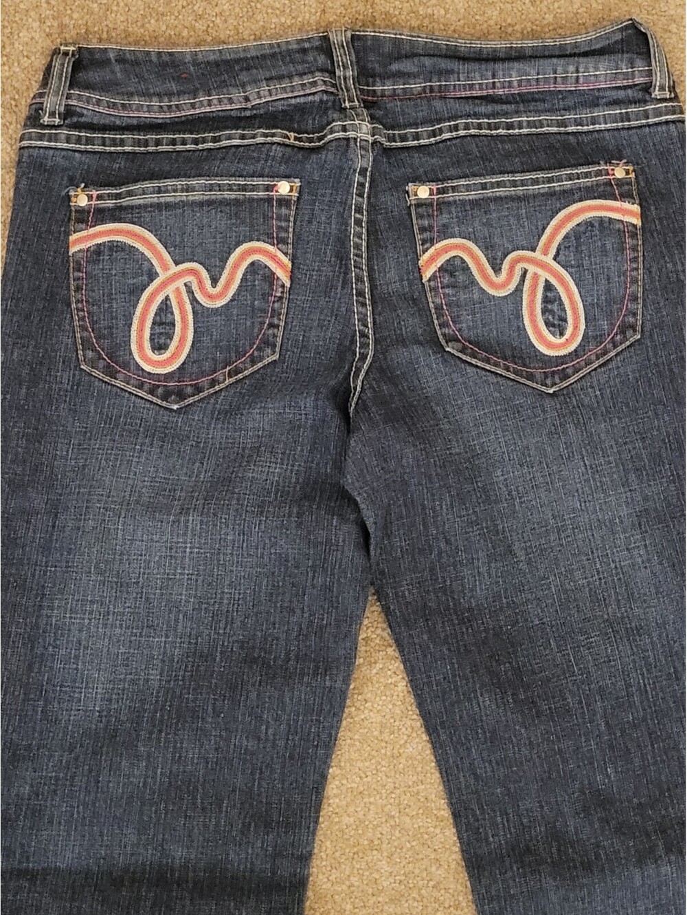 Y2K Bongo Women Jr Sz 9 Dark Rinse Vanessa Minnillo Fit Flare Jeans Low Rise - Picture 2 of 9